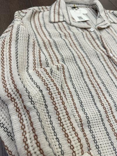 Buldan Çizgili  Yakalı Gömlek