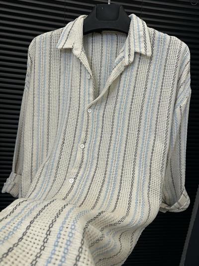 Buldan Çizgili  Yakalı Gömlek