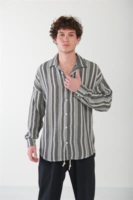 Buldan Yaka Çizgili Gömlek