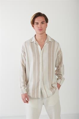 Buldan Yaka Çizgili Gömlek
