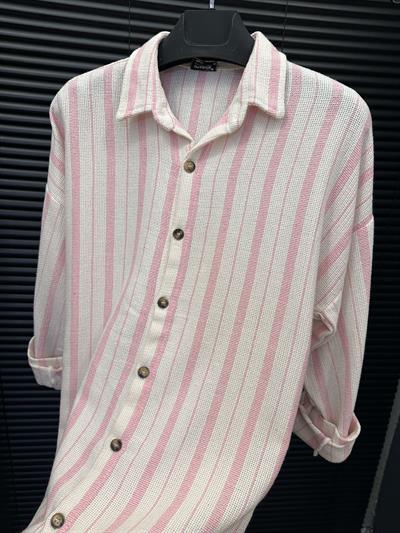 Buldan Yaka İnce Çizgili Gömlek