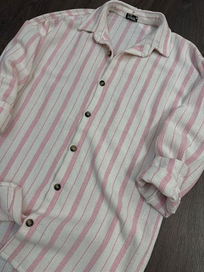 Buldan Yaka İnce Çizgili Gömlek