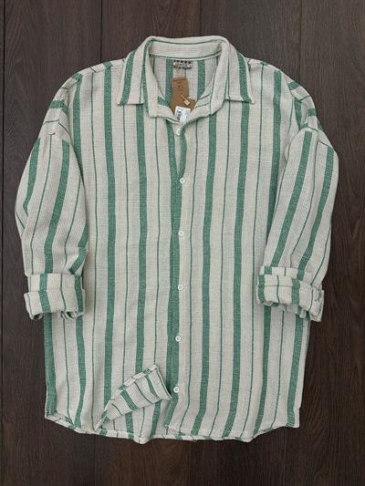 Buldan Yaka İnce Çizgili Gömlek