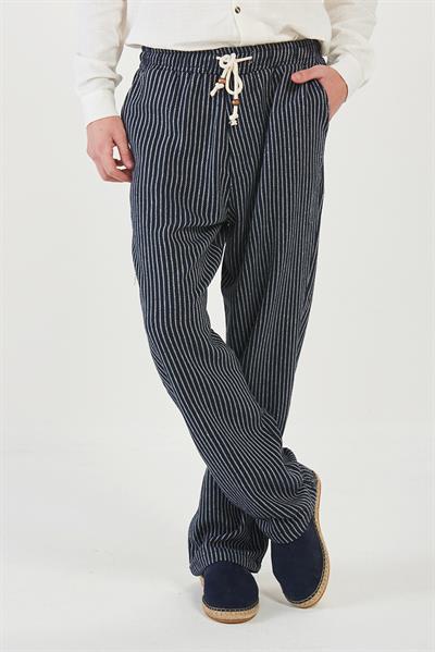 Çizgili Çuhra Baggy Pantolon