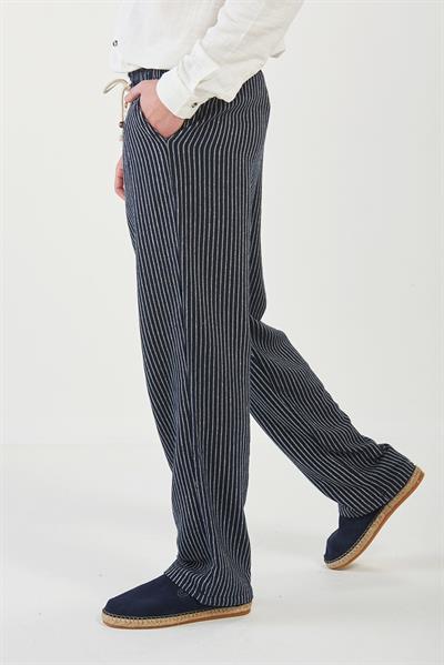 Çizgili Çuhra Baggy Pantolon