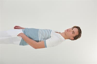 Çizgili Links Örgü Triko Yakalı T-Shirt