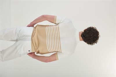 Çizgili Links Örgü Triko Yakalı T-Shirt