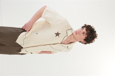 El İşi Yıldız Nakış Detaylı Kafes Gömlek