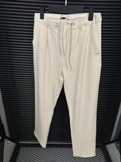 Glenn Gofre Kumaş Pantolon - Ekru