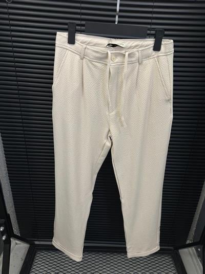 Glenn Gofre Kumaş Pantolon - Ekru