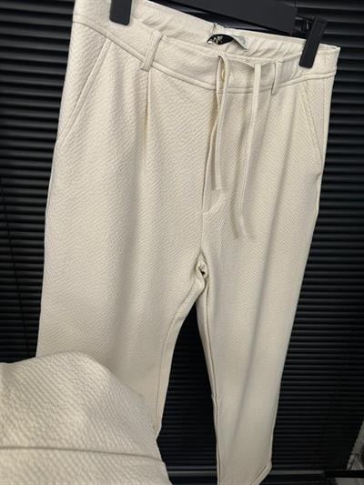 Glenn Gofre Kumaş Pantolon - Ekru