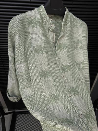 Hakim Yaka Aspar Jakar Keten Gömlek