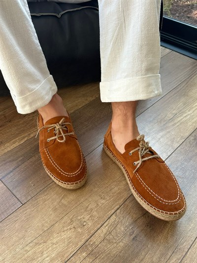 Hasır Taban %100 Süet Deri Ayakkabı