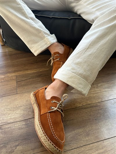 Hasır Taban %100 Süet Deri Ayakkabı