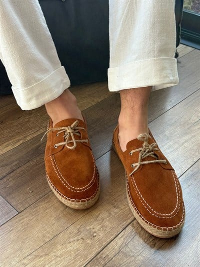 Hasır Taban %100 Süet Deri Ayakkabı