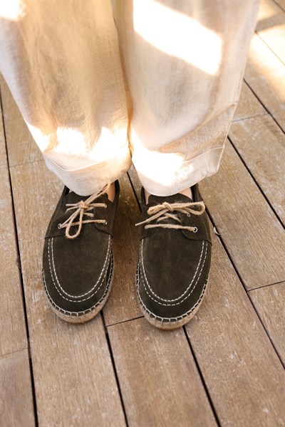 Hasır Taban %100 Süet Deri Ayakkabı