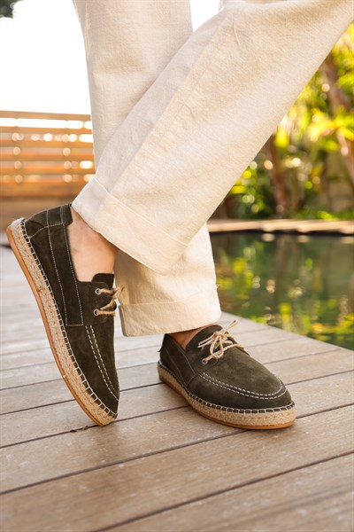 Hasır Taban %100 Süet Deri Ayakkabı