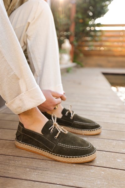 Hasır Taban %100 Süet Deri Ayakkabı