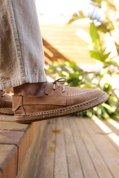 Hasır Taban %100 Süet Deri Ayakkabı