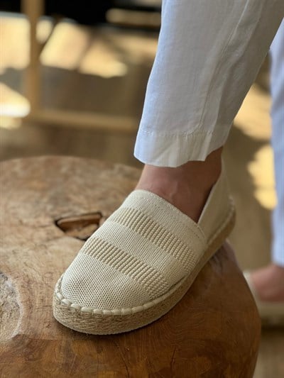 Hasır Taban Keten Espadril