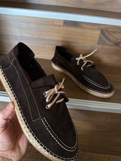 Hasır Tabanlı %100 Süet Deri Ayakkabı