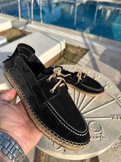 Hasır Tabanlı %100 Süet Deri Ayakkabı