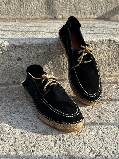 Hasır Tabanlı %100 Süet Deri Ayakkabı