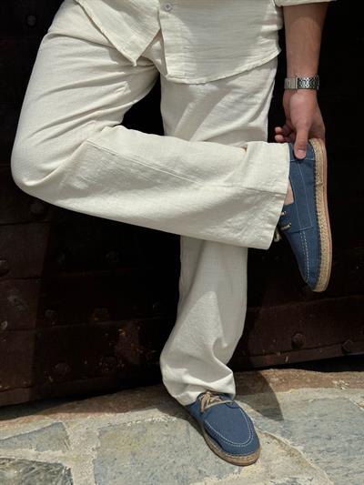 Hasır Tabanlı %100 Süet Deri Ayakkabı