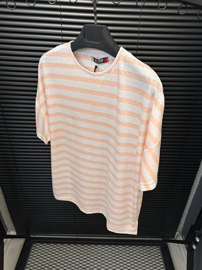 Jakar Çizgili Örme T-Shirt