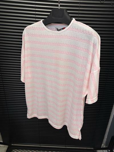 Jakar Çizgili Örme T-Shirt