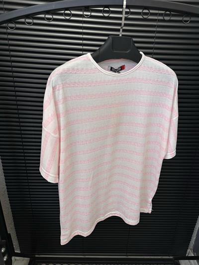 Jakar Çizgili Örme T-Shirt