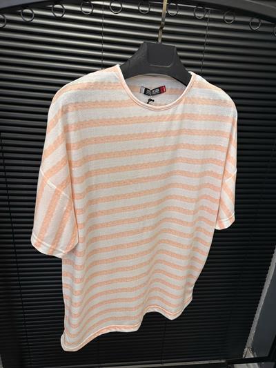 Jakar Çizgili Örme T-Shirt