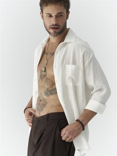 Jeremy Ekru Pamuk Gömlek