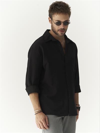 Juan Siyah Pamuk Gömlek