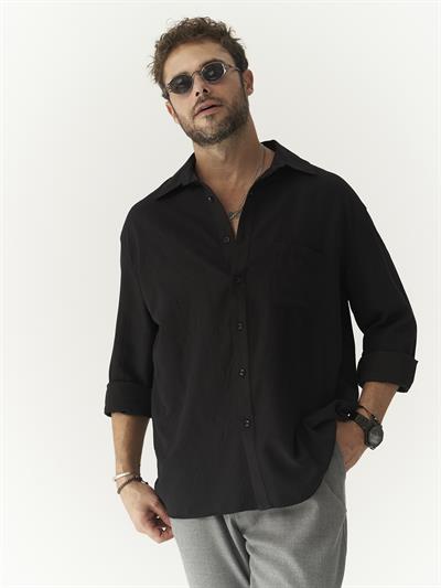 Juan Siyah Pamuk Gömlek