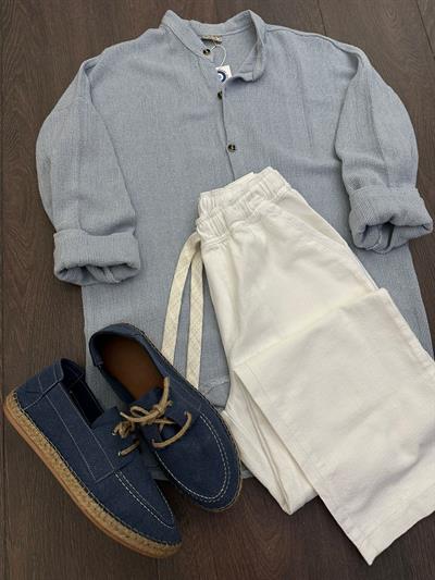 Kafes Buldan Hakim Yaka Gömlek - Mavi