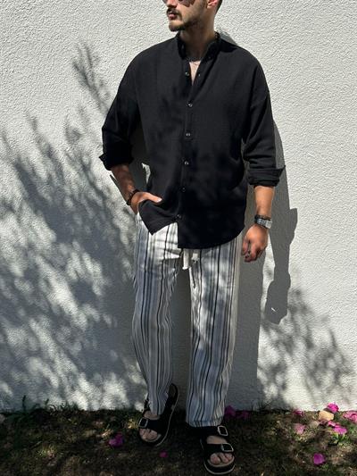 Kafes Buldan Hakim Yaka Gömlek - Siyah