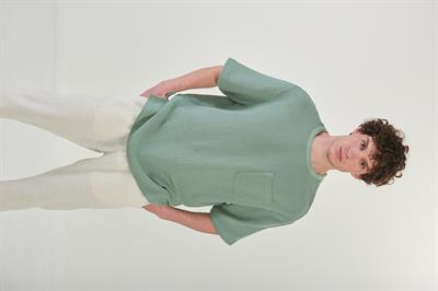 Kafes Örgülü Cep Detaylı Basic T-Shirt