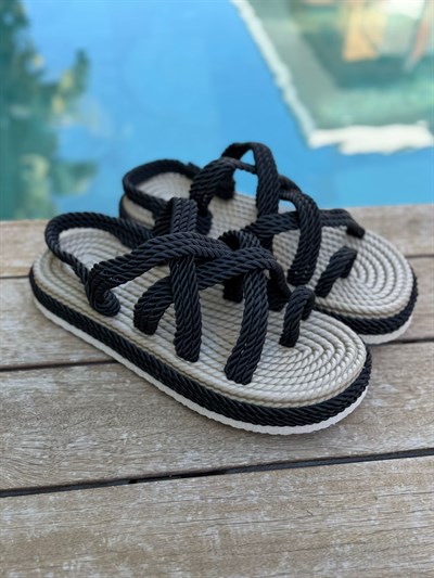 Kalın Hasır Taban İpli Sandalet