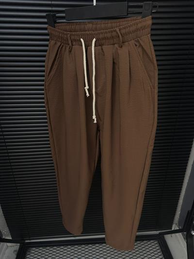 Kapgan Bel Lastikli Baggy Pantolon - Bej