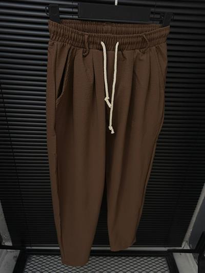 Kapgan Bel Lastikli Baggy Pantolon - Bej