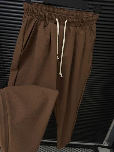 Kapgan Bel Lastikli Baggy Pantolon - Bej