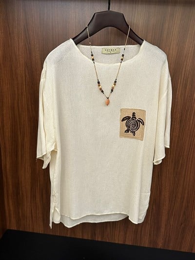 Kaplumbağa Logolu %100 Pamuk Oversize T-Shirt