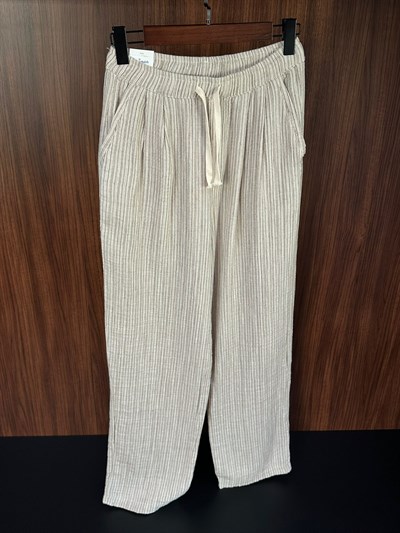Krabi Müslin Kumaş Çizgili Pantolon