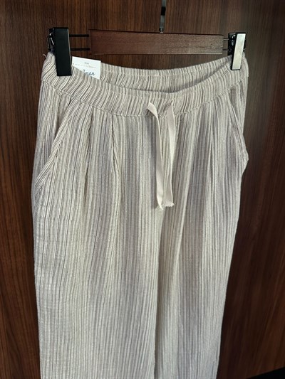 Krabi Müslin Kumaş Çizgili Pantolon