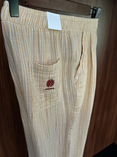 Krabi Müslin Kumaş Çizgili Pantolon