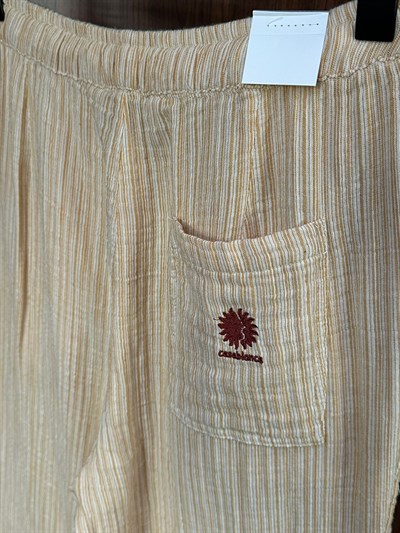 Krabi Müslin Kumaş Çizgili Pantolon