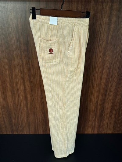 Krabi Müslin Kumaş Çizgili Pantolon