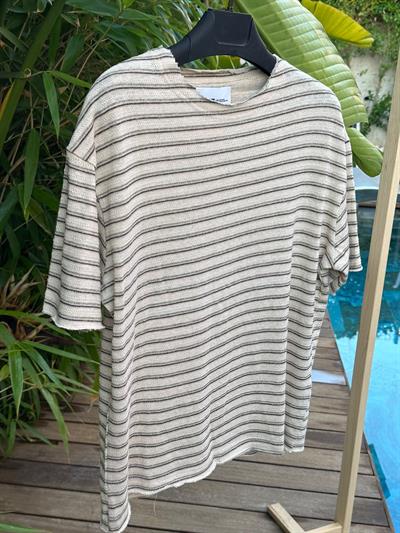 Laurela Çizgili T-Shirt - Lacivert