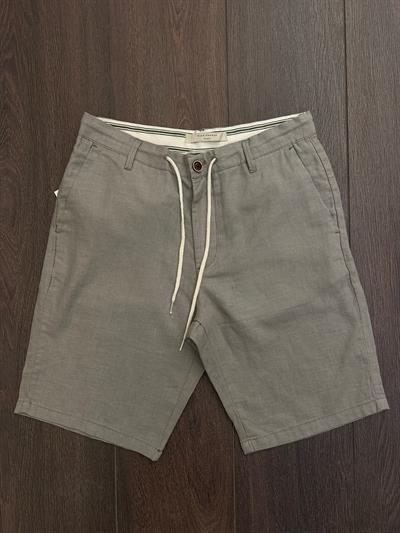 Linen Kumaş %100 Keten Şort - Yeşil